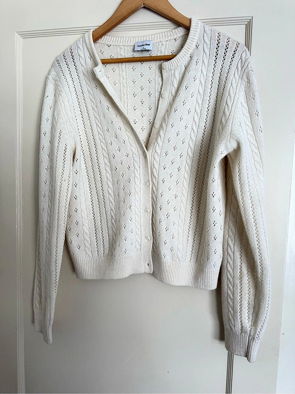 Sunday Best Sweetspot Cardigan Cable Knit off White Medium